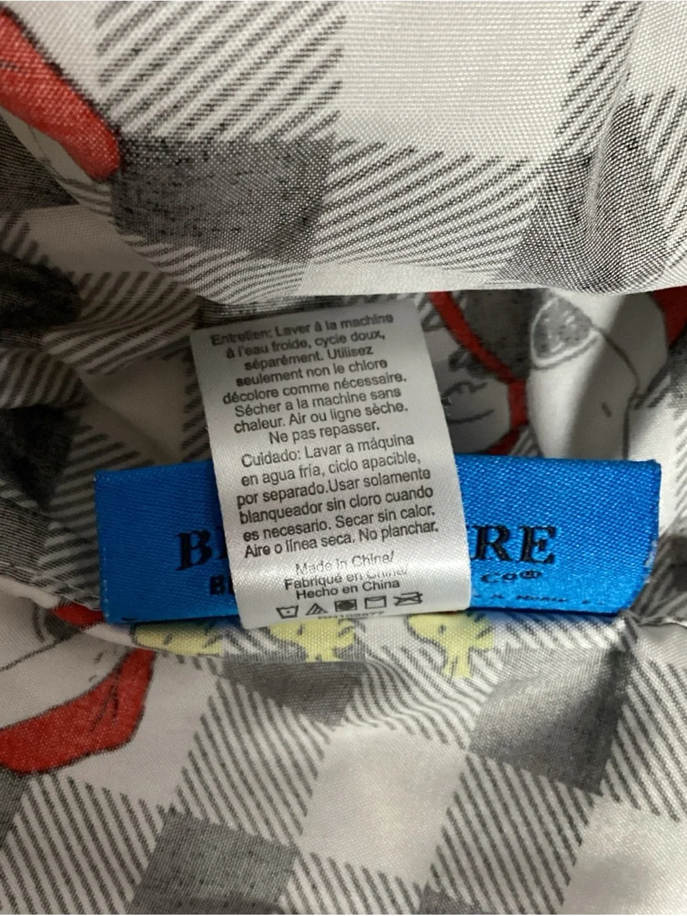 Peanuts Snoopy Woodstock Christmas Twin Fitted Sheet Black White Plaid Berkshire